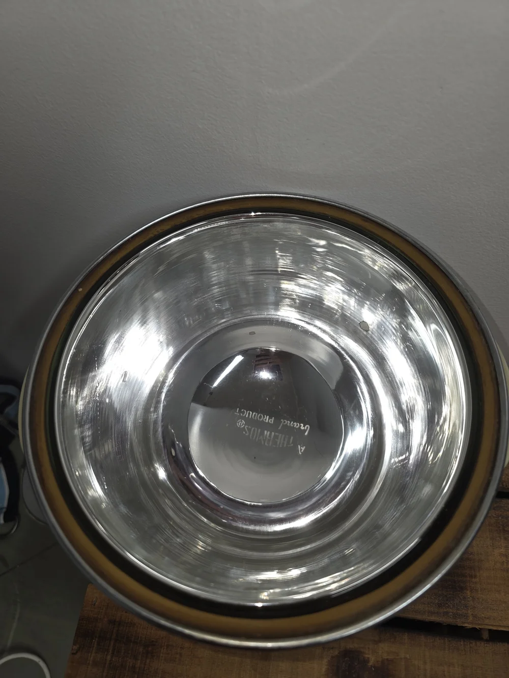 Thermos Stainless Steel Ice Bucket with Cream Accents